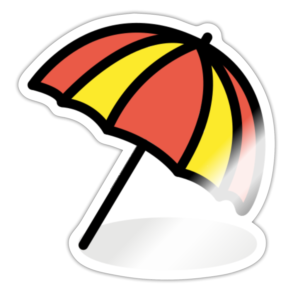Umbrella on Ground Moji Sticker - Emoji.Express - white glossy