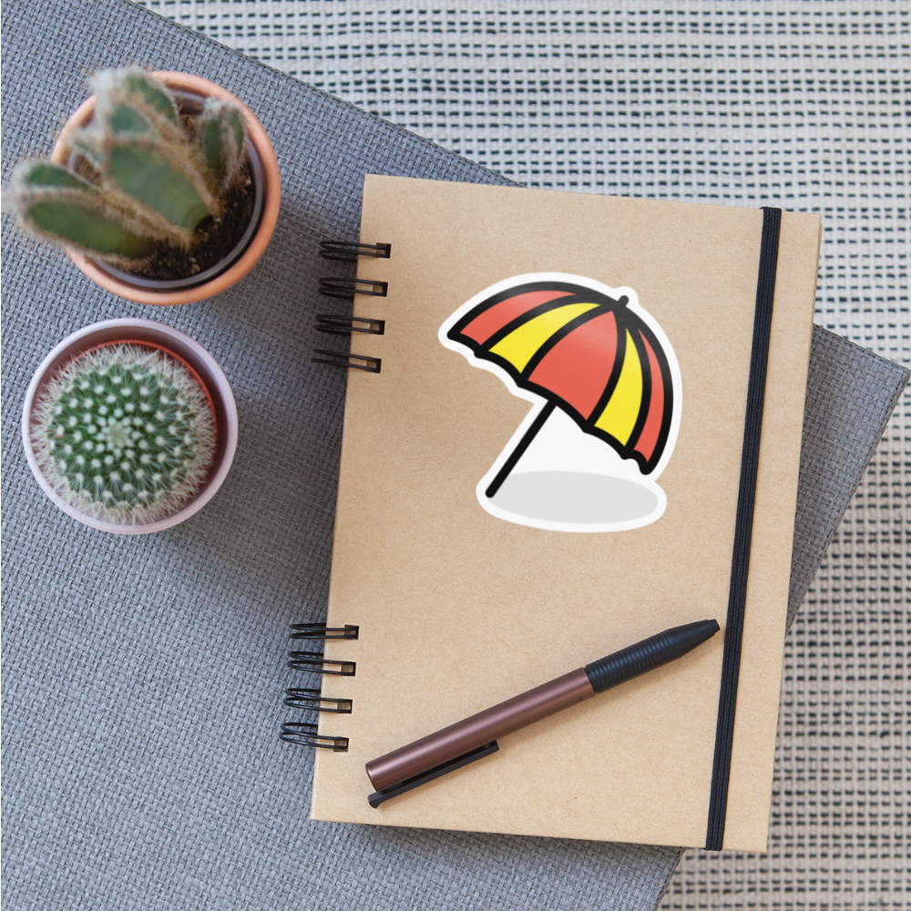 Umbrella on Ground Moji Sticker - Emoji.Express - white glossy