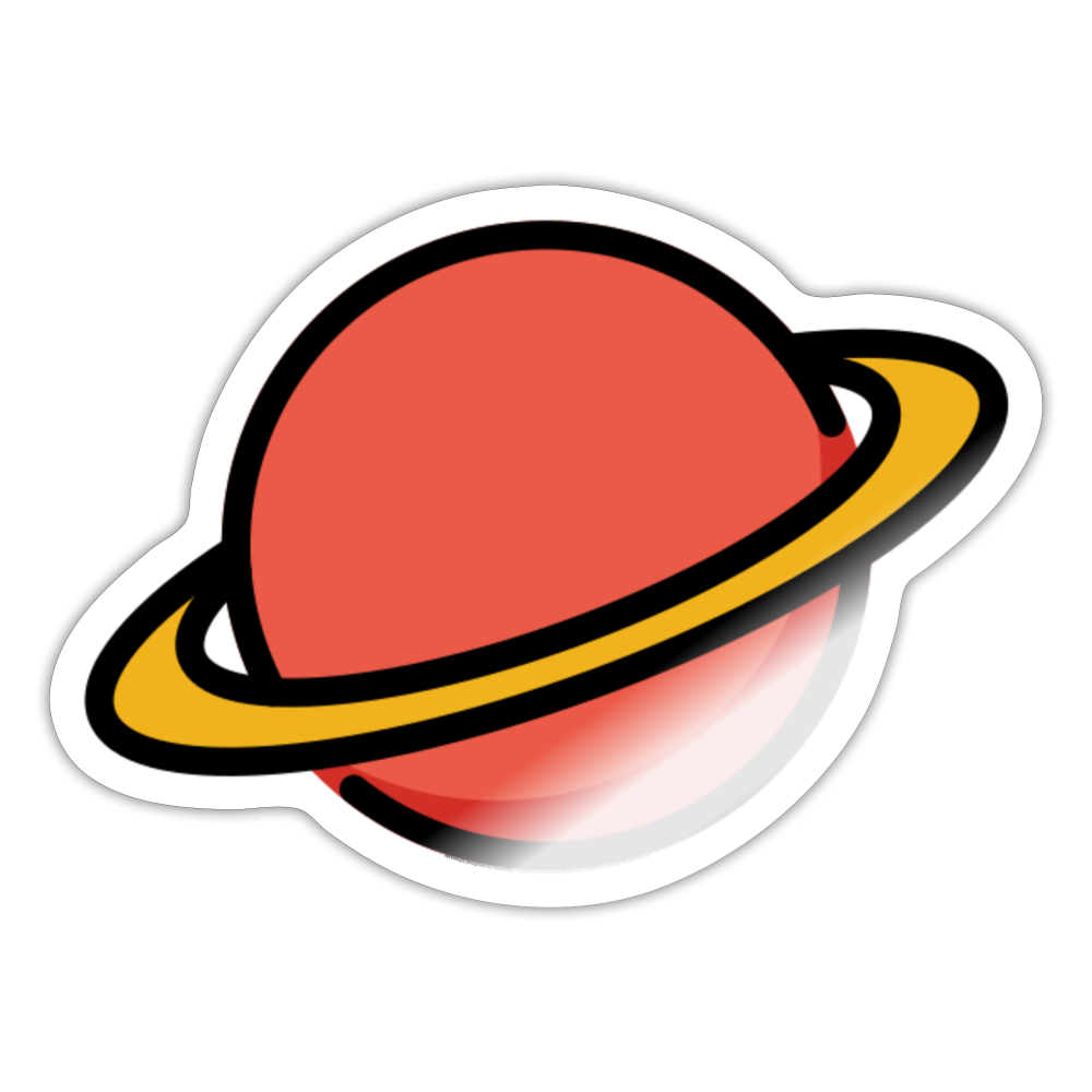 Ringed Planet Moji Sticker - Emoji.Express - white glossy