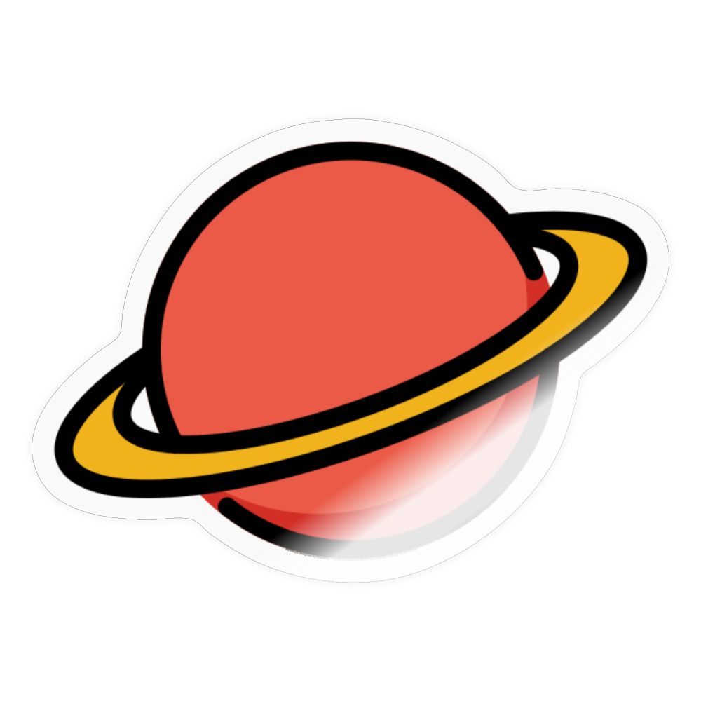Ringed Planet Moji Sticker - Emoji.Express - transparent glossy