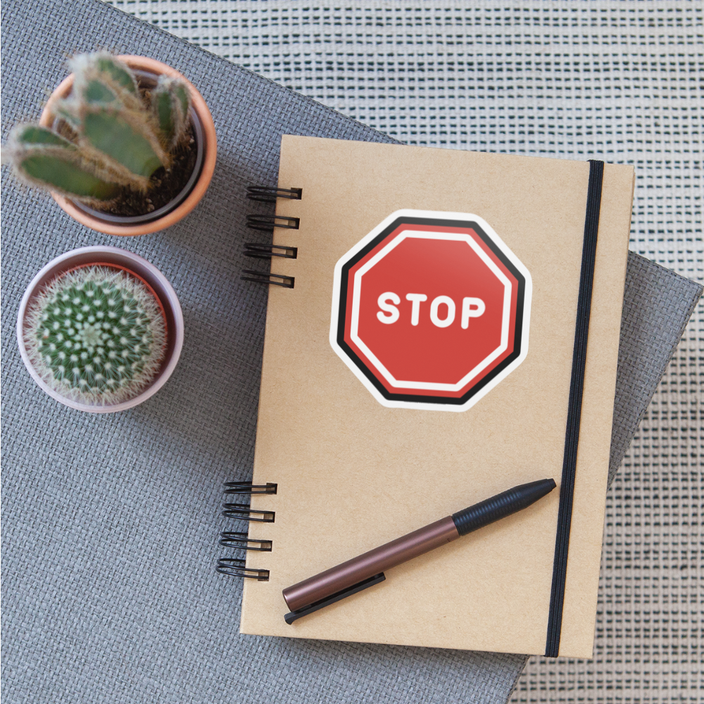 Stop Sign Moji Sticker - Emoji.Express - white matte