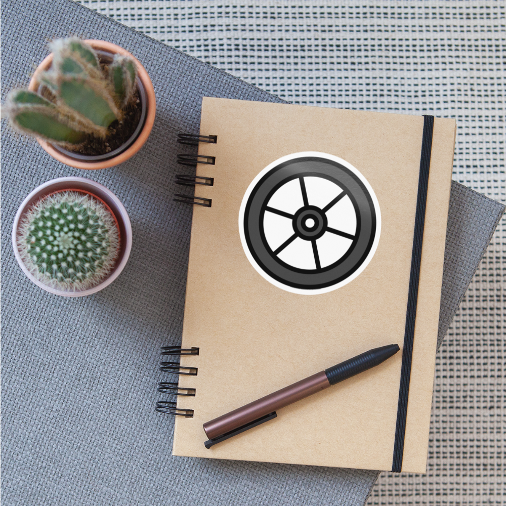 Wheel Moji Sticker - Emoji.Express - white glossy