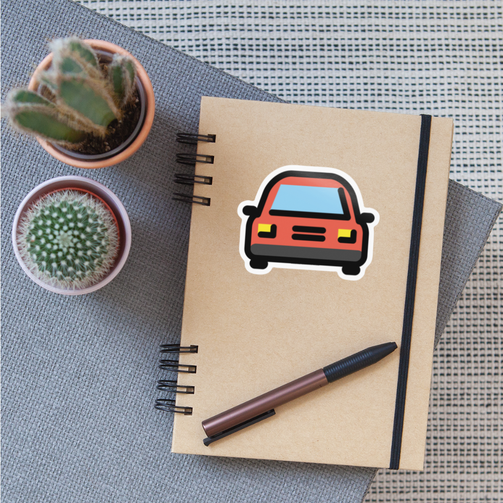 Oncoming Automobile Moji Sticker - Emoji.Express - white glossy