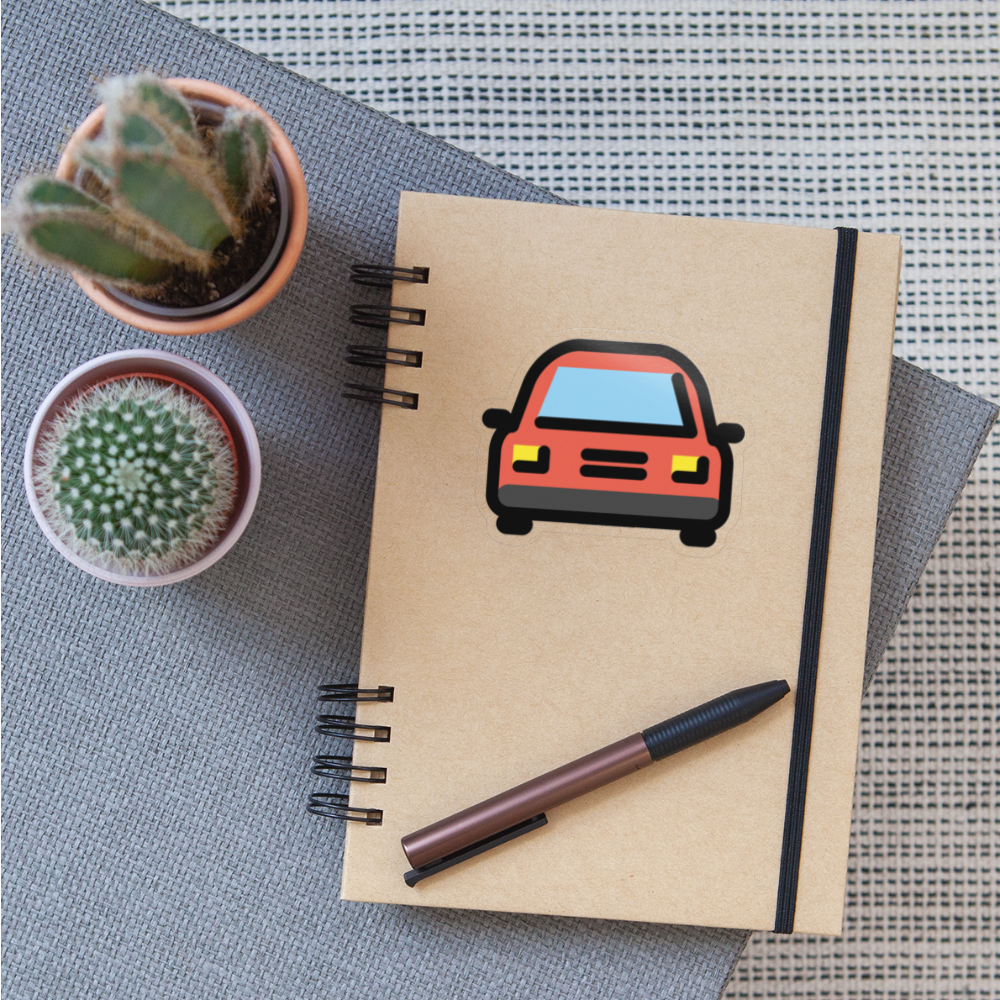 Oncoming Automobile Moji Sticker - Emoji.Express - transparent glossy