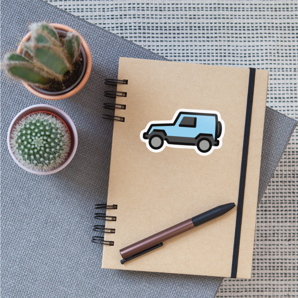 Sport Utility Vehicle Moji Sticker - Emoji.Express - white glossy