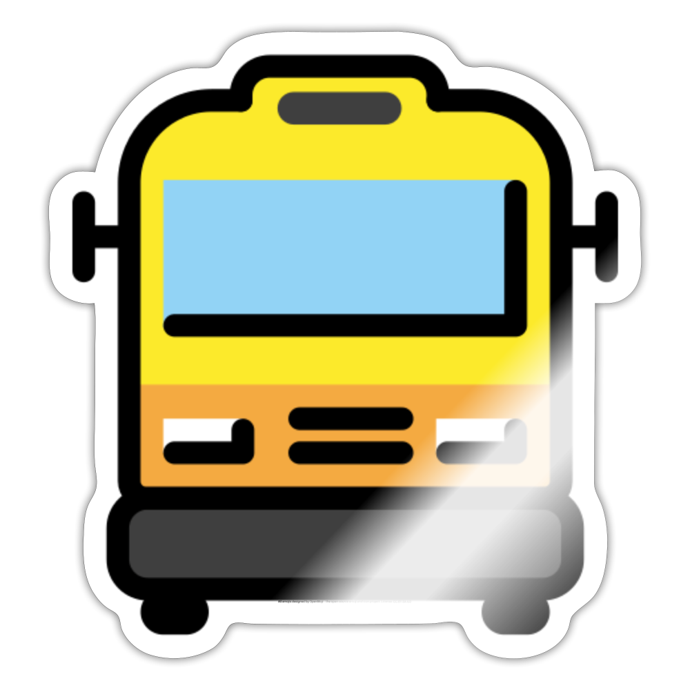 Oncoming Bus Moji Sticker - Emoji.Express - white glossy
