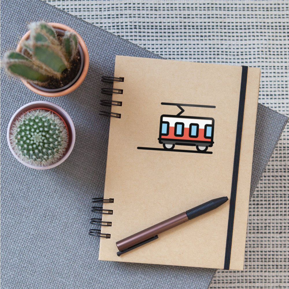 Tram Car Moji Sticker - Emoji.Express - transparent glossy