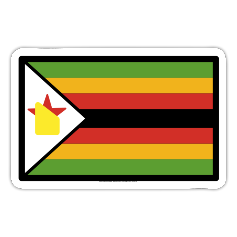 Flag: Zimbabwe Moji Sticker - Emoji.Express - white matte