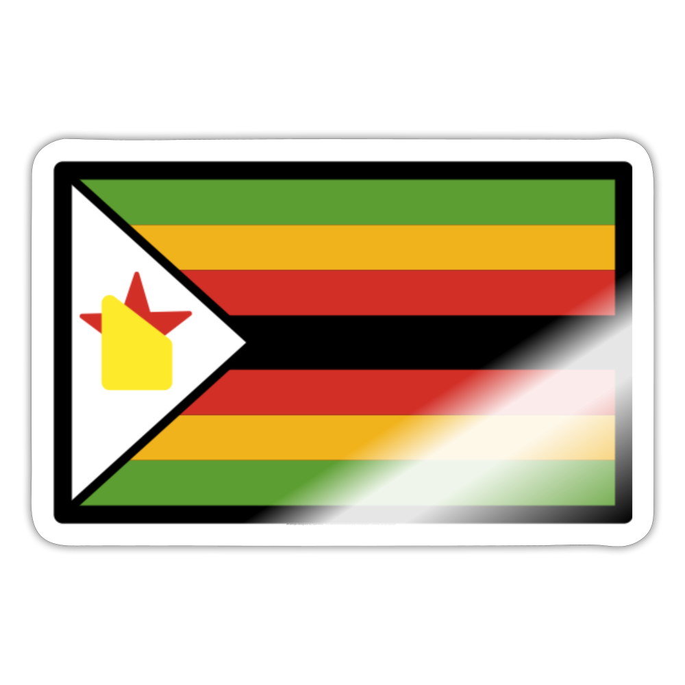 Flag: Zimbabwe Moji Sticker - Emoji.Express - white glossy