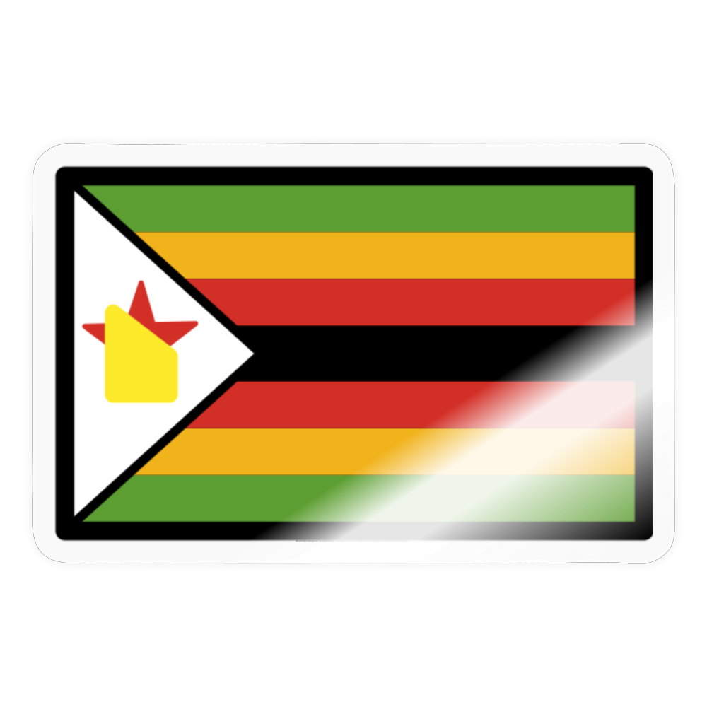 Flag: Zimbabwe Moji Sticker - Emoji.Express - transparent glossy