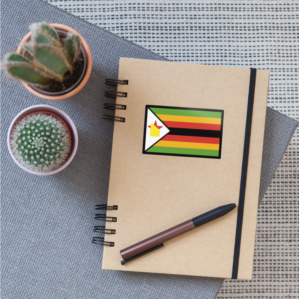 Flag: Zimbabwe Moji Sticker - Emoji.Express - transparent glossy