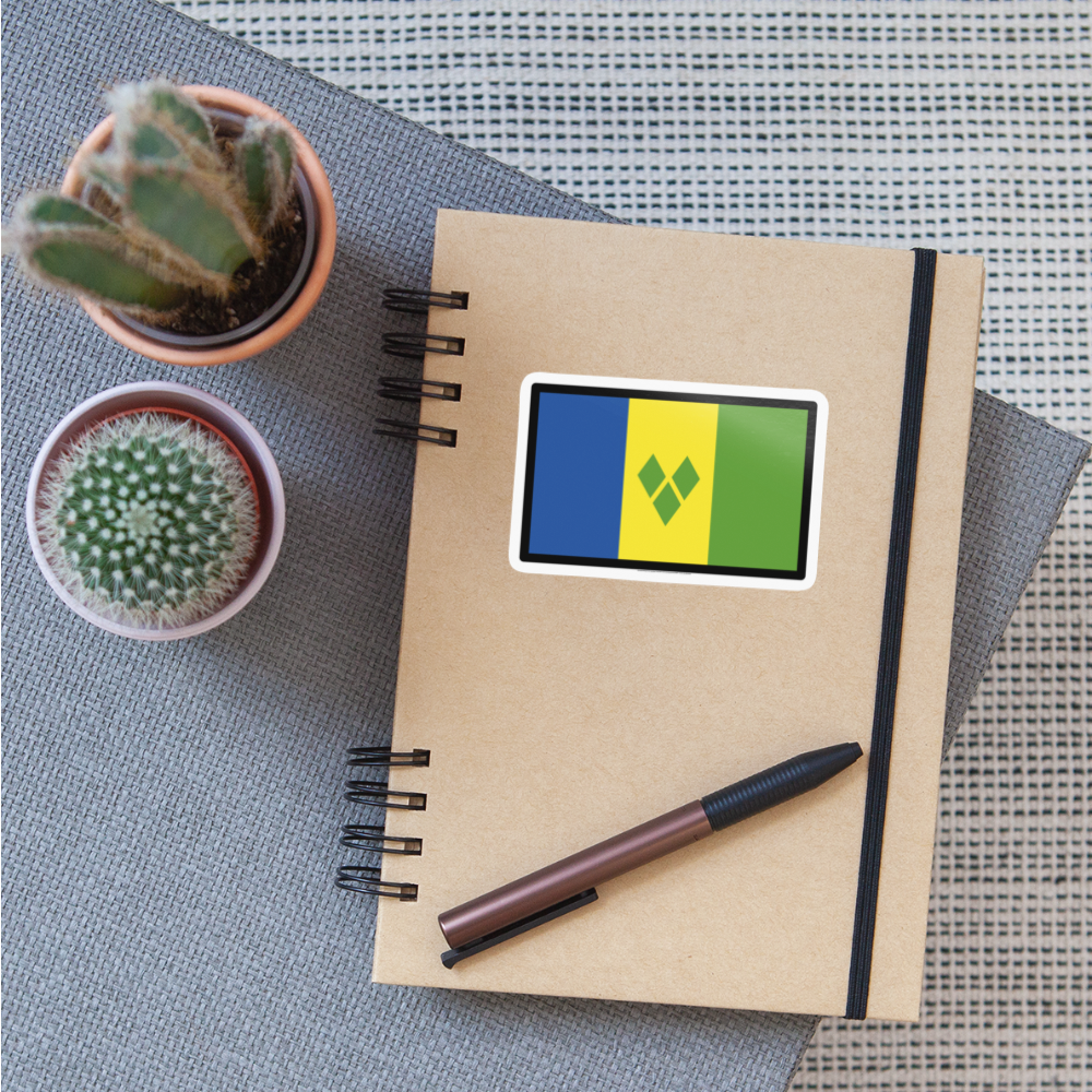 Flag: St. Vincent & Grenadines Moji Sticker - Emoji.Express - white glossy