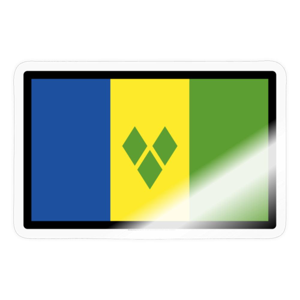 Flag: St. Vincent & Grenadines Moji Sticker - Emoji.Express - transparent glossy