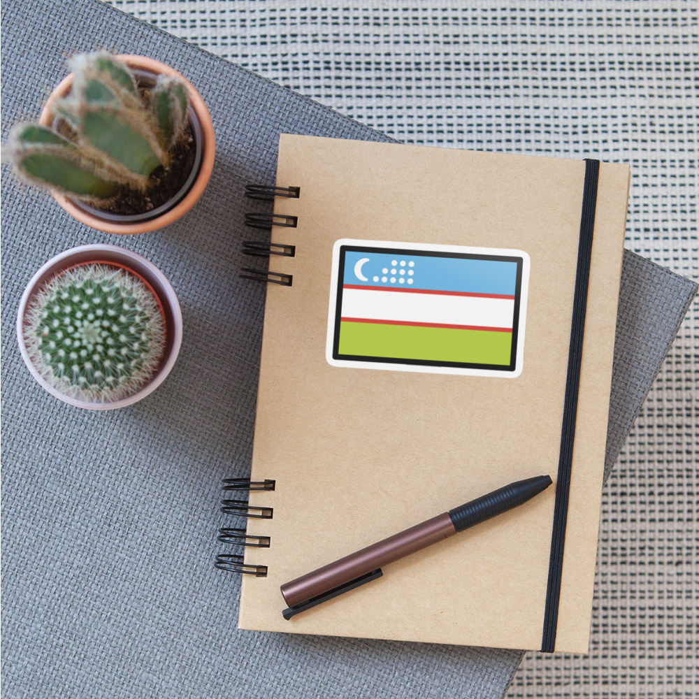 Flag: Uzbekistan Moji Sticker - Emoji.Express - white matte