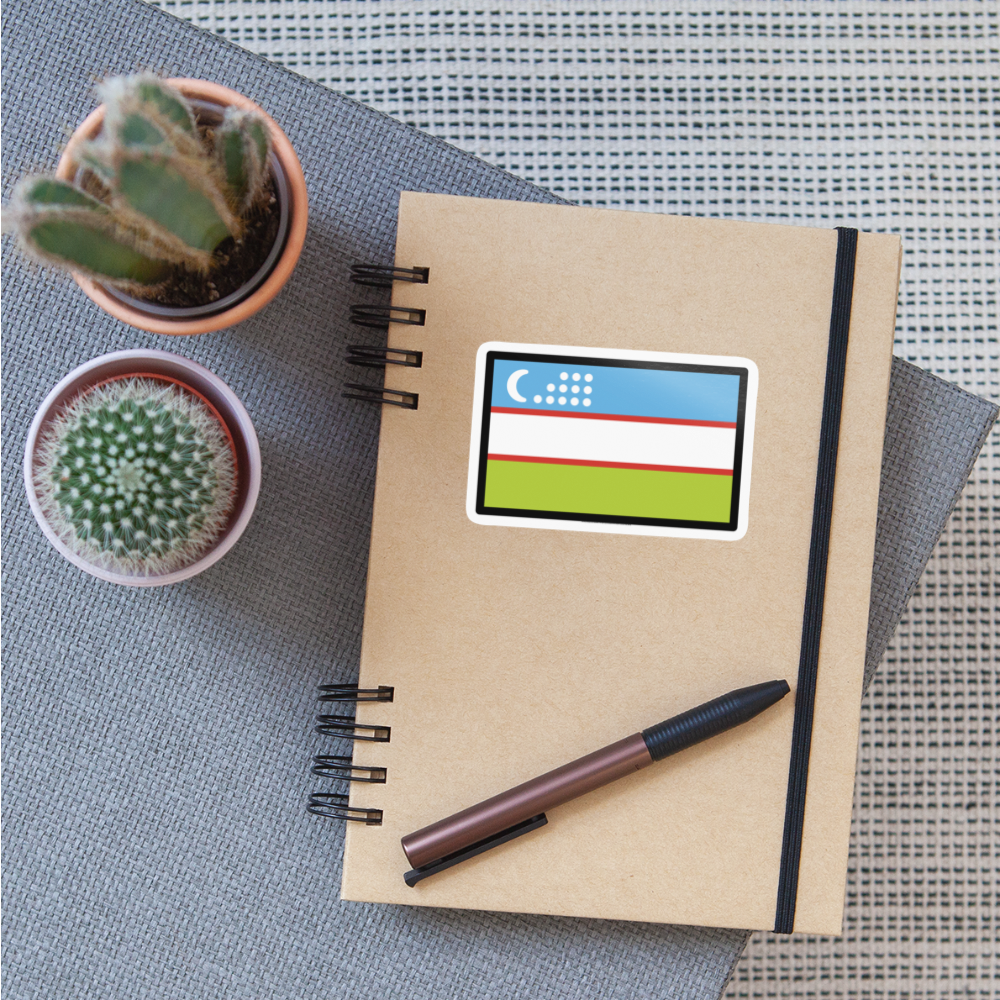 Flag: Uzbekistan Moji Sticker - Emoji.Express - white glossy