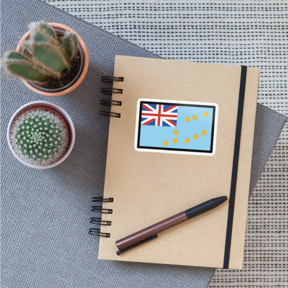 Flag: Tuvalu Moji Sticker - Emoji.Express - white glossy