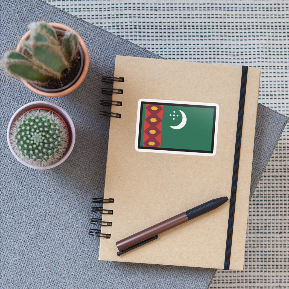 Flag: Turkmenistan Moji Sticker - Emoji.Express - white matte