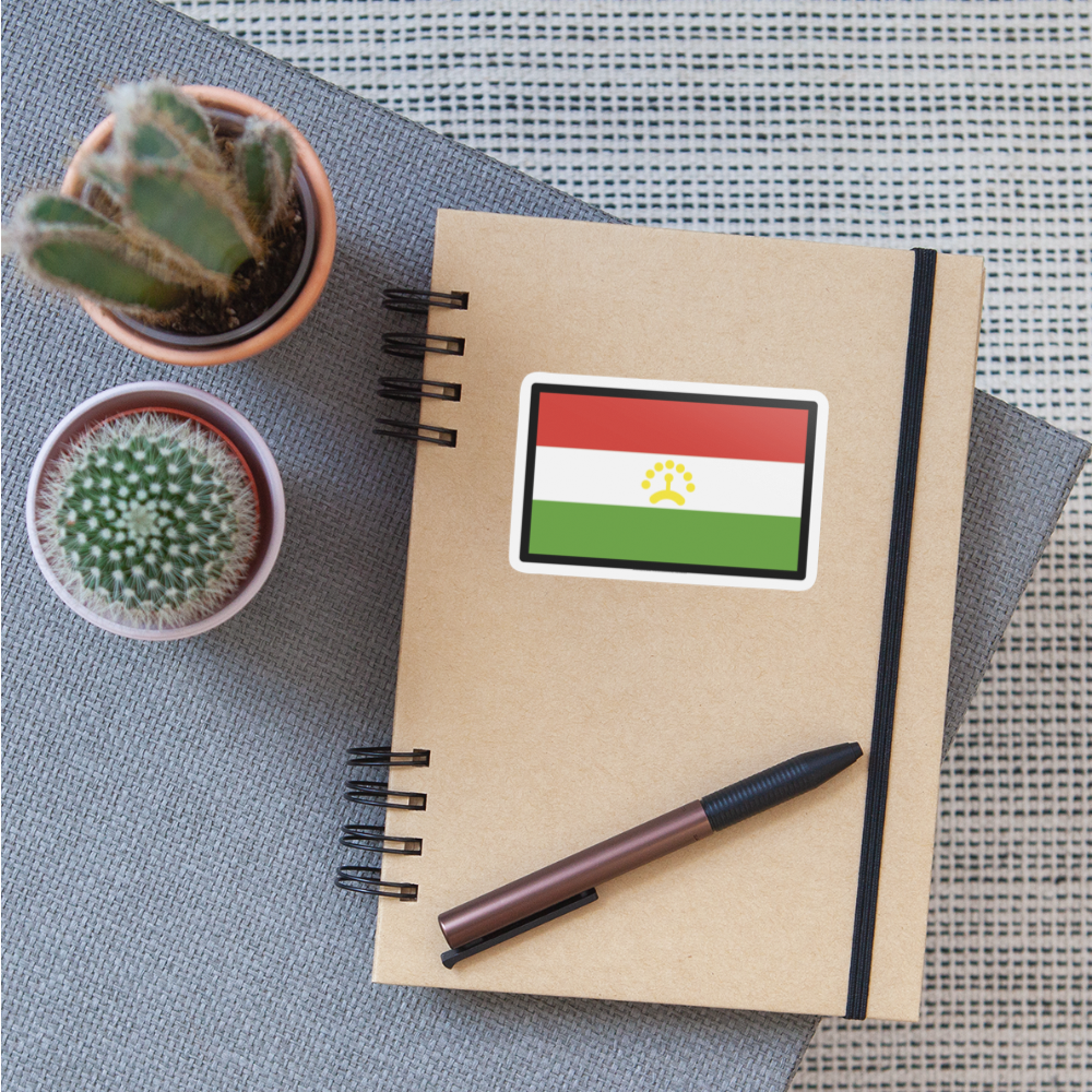 Flag: Tajikistan Moji Sticker - Emoji.Express - white matte