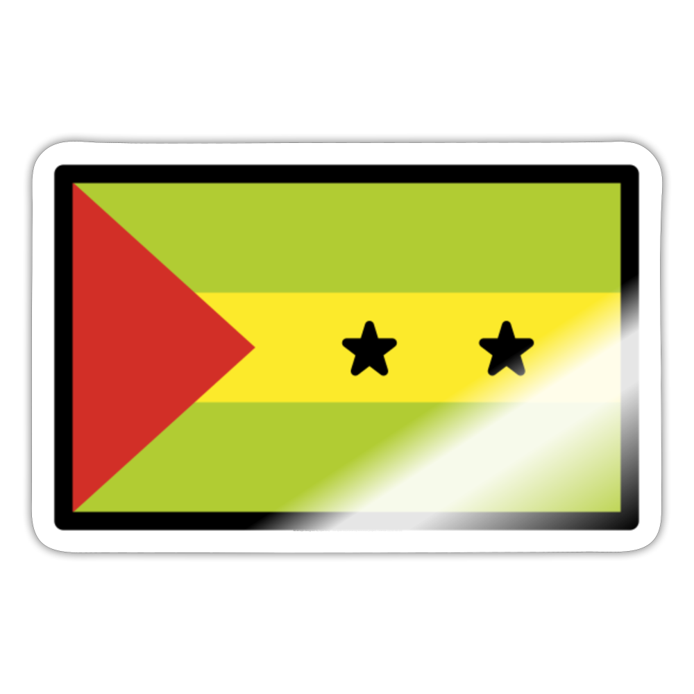 Flag: São Tomé & Príncipe Moji Sticker - Emoji.Express - white glossy