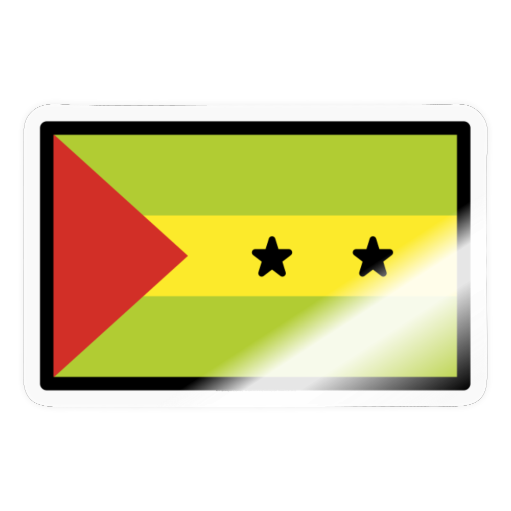 Flag: São Tomé & Príncipe Moji Sticker - Emoji.Express - transparent glossy