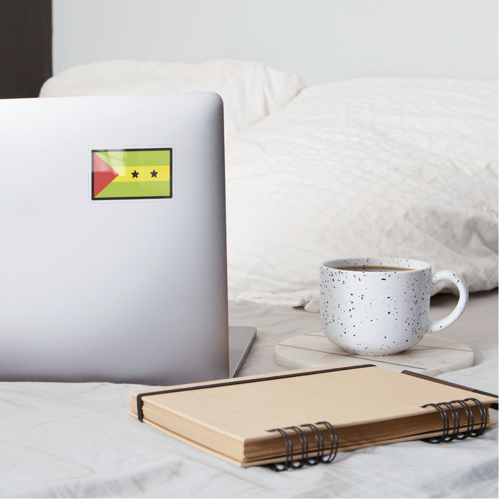 Flag: São Tomé & Príncipe Moji Sticker - Emoji.Express - transparent glossy