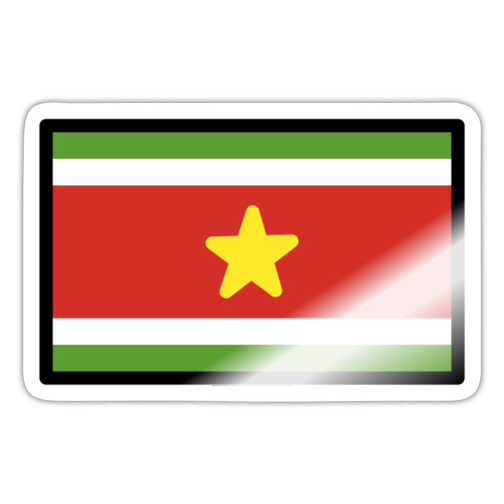 Flag: Suriname Moji Sticker - Emoji.Express - white glossy