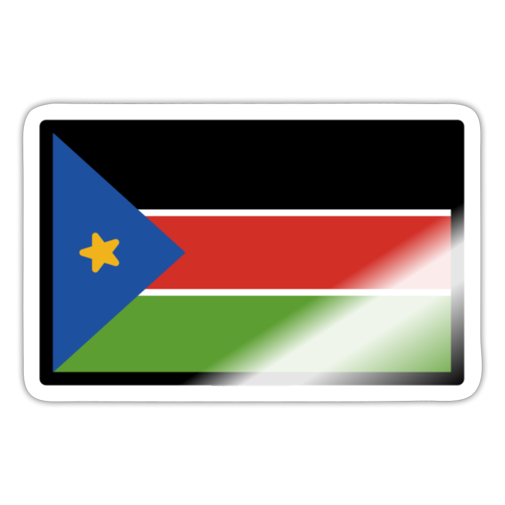 Flag: South Sudan Moji Sticker - Emoji.Express - white glossy
