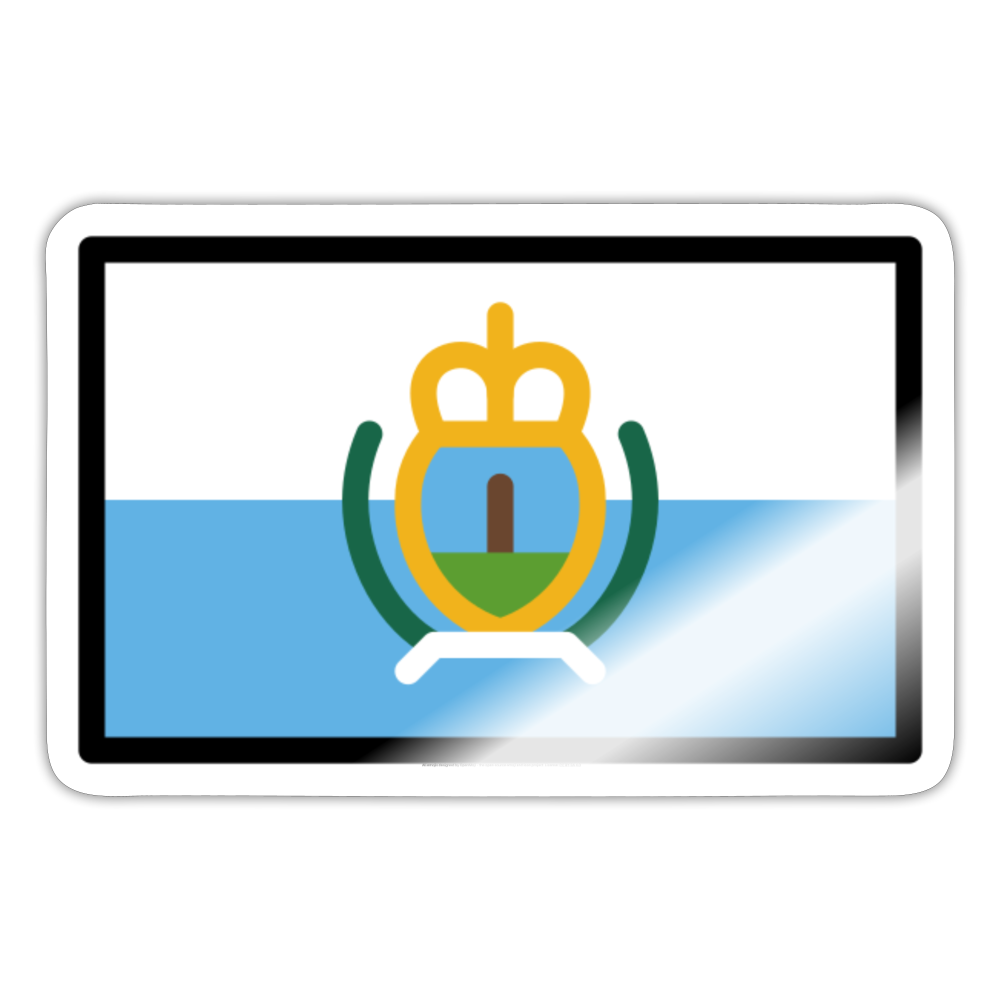 Flag: San Marino Moji Sticker - Emoji.Express - white glossy