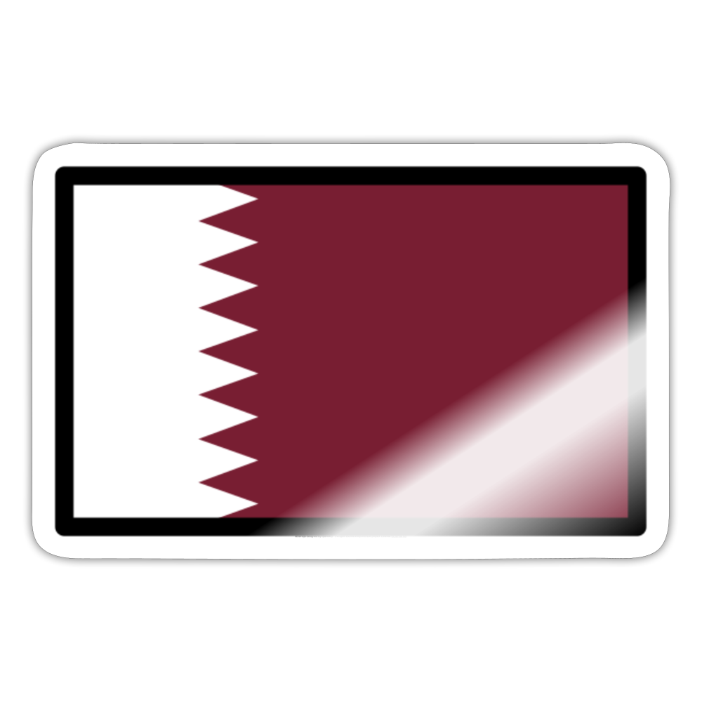 Flag: Qatar Moji Sticker - Emoji.Express - white glossy