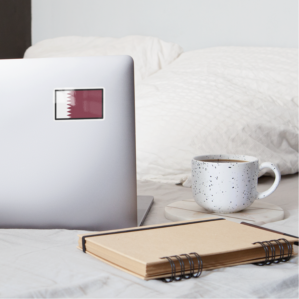 Flag: Qatar Moji Sticker - Emoji.Express - white glossy