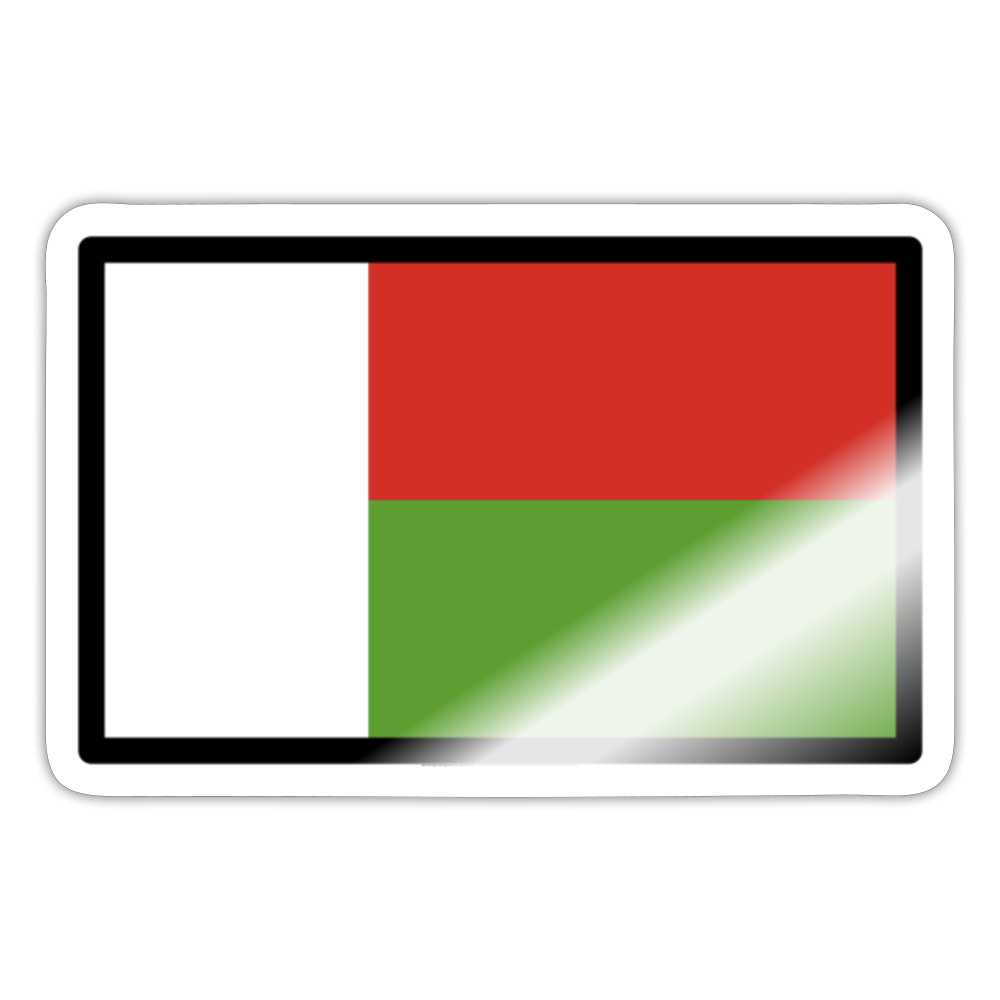 Flag: Madagascar Moji Sticker - Emoij.Express - white glossy