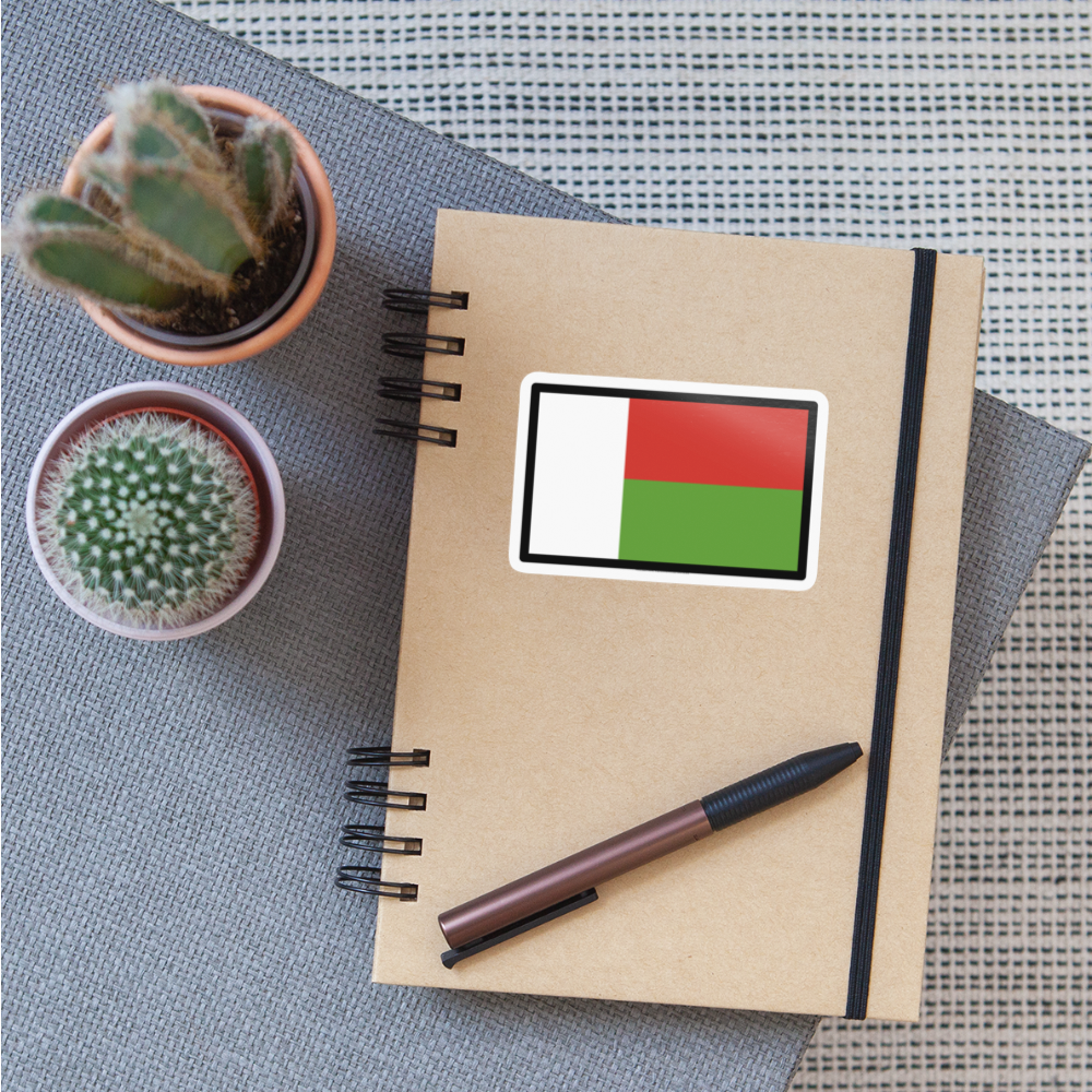 Flag: Madagascar Moji Sticker - Emoij.Express - white glossy