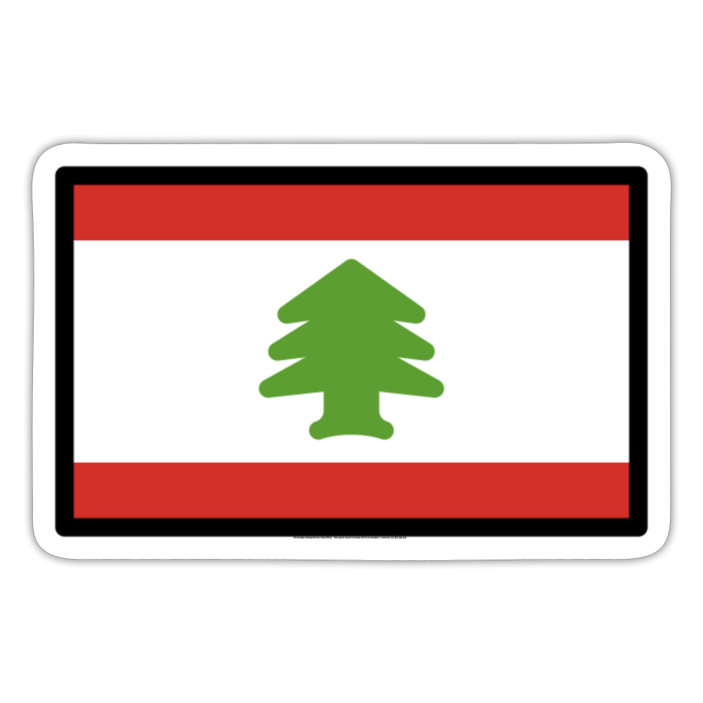 Flag: Lebanon Moji Sticker - Emoji.Express - white matte