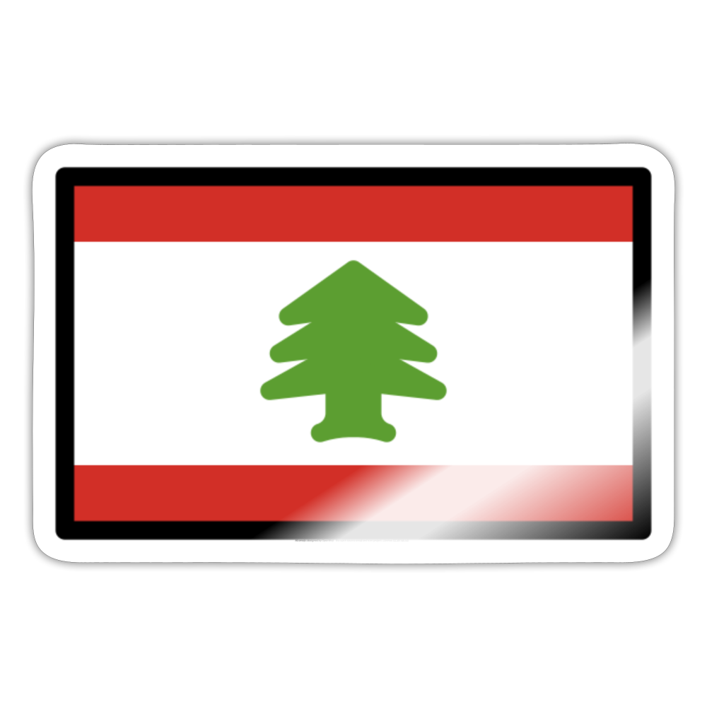 Flag: Lebanon Moji Sticker - Emoji.Express - white glossy