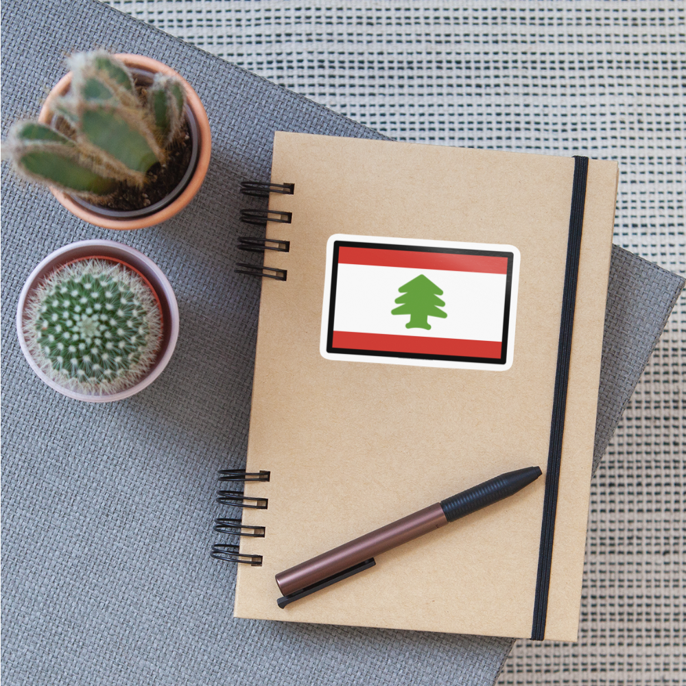 Flag: Lebanon Moji Sticker - Emoji.Express - white glossy