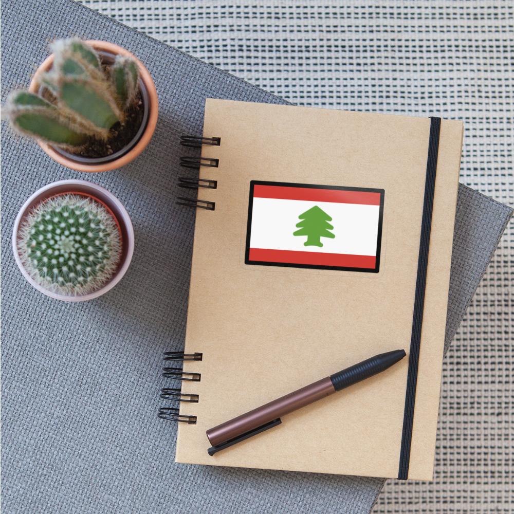 Flag: Lebanon Moji Sticker - Emoji.Express - transparent glossy