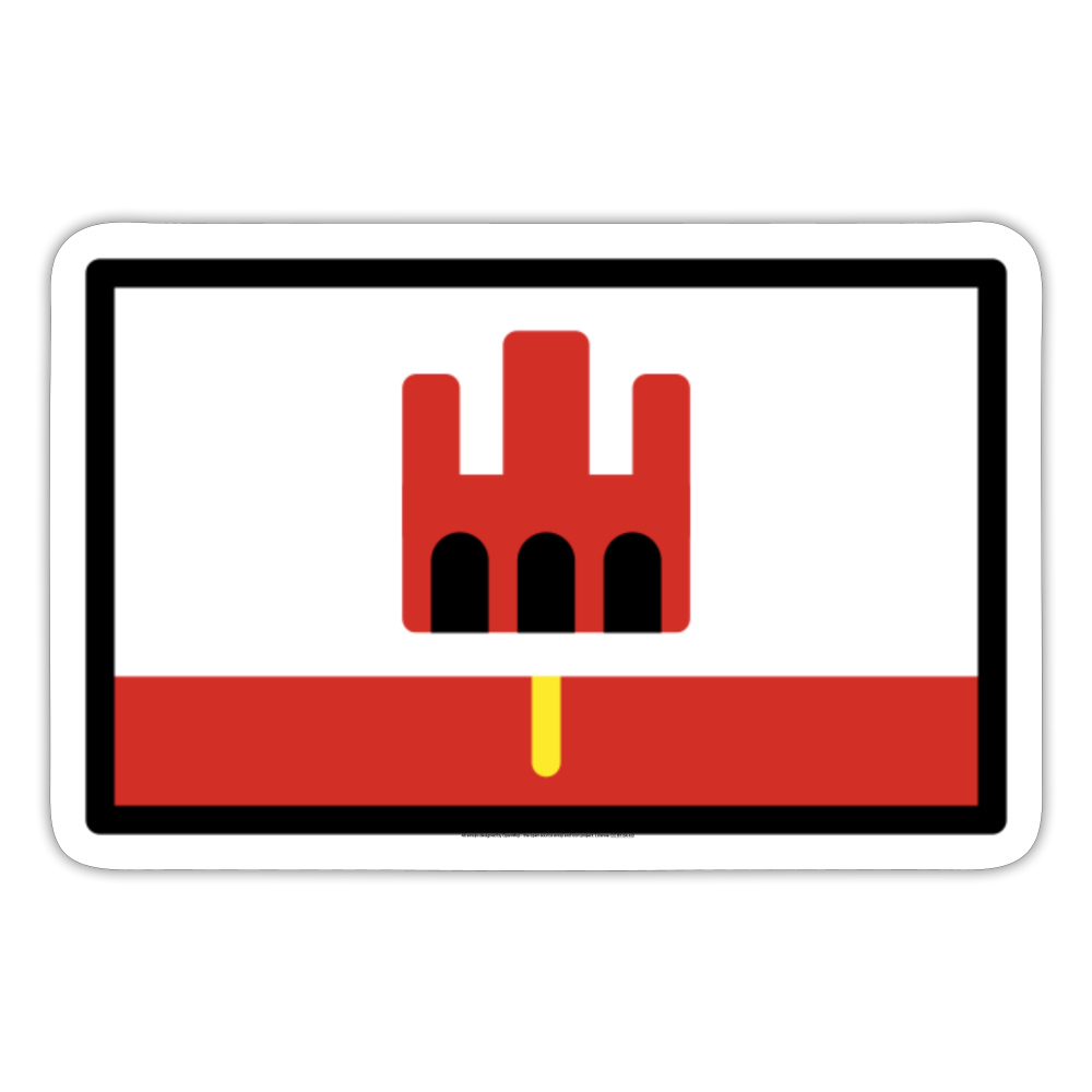 Flag: Gibraltar Moji Sticker - Emoji.Express - white matte
