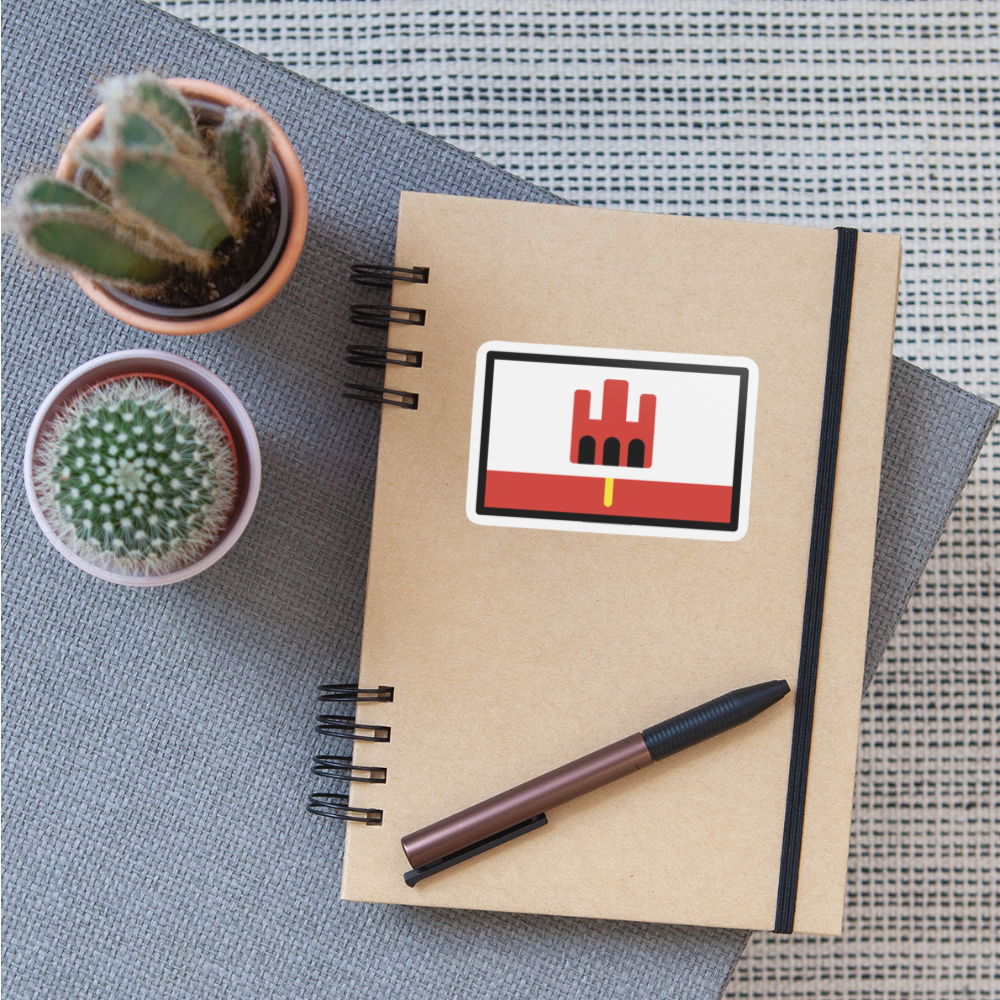 Flag: Gibraltar Moji Sticker - Emoji.Express - white matte