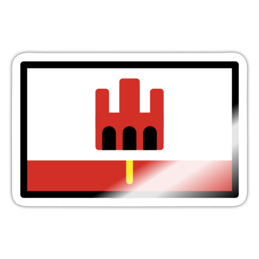 Flag: Gibraltar Moji Sticker - Emoji.Express - white glossy