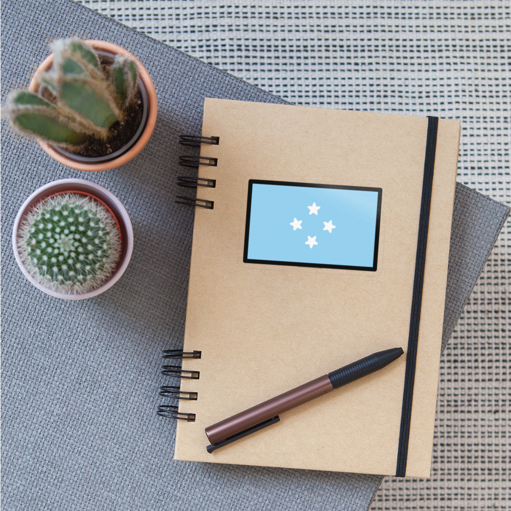 Flag: Micronesia Moji Sticker - Emoji.Express - transparent glossy