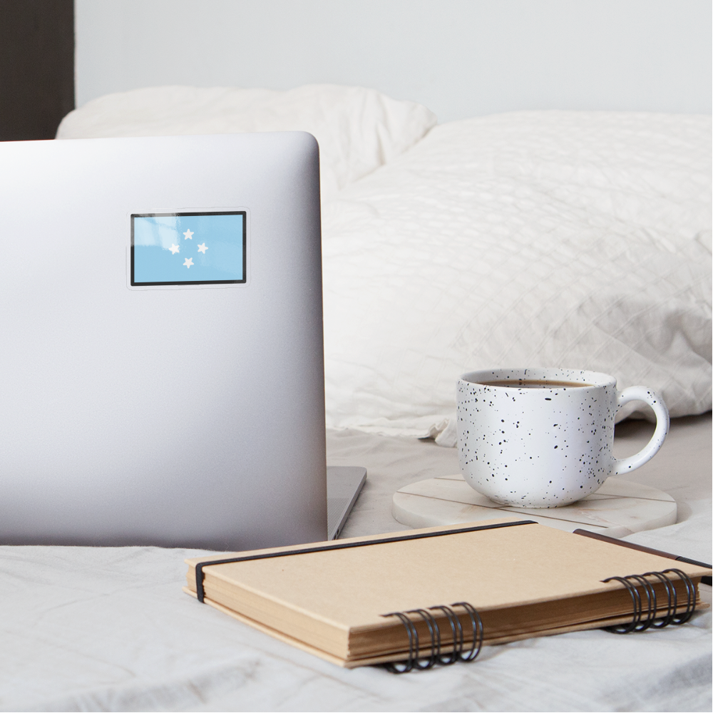 Flag: Micronesia Moji Sticker - Emoji.Express - transparent glossy