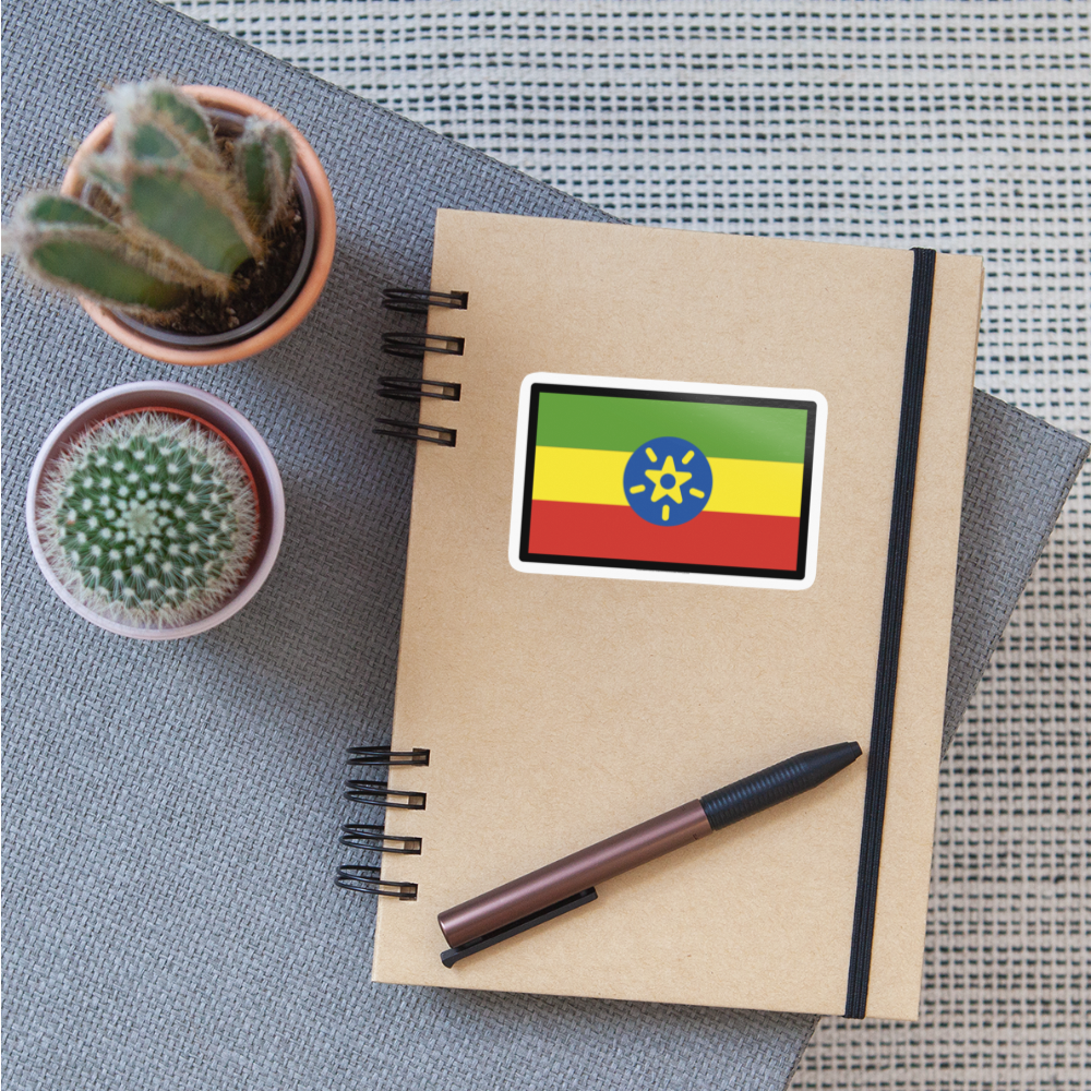 Flag: Ethiopia Moji Sticker - Emoji.Express - white glossy