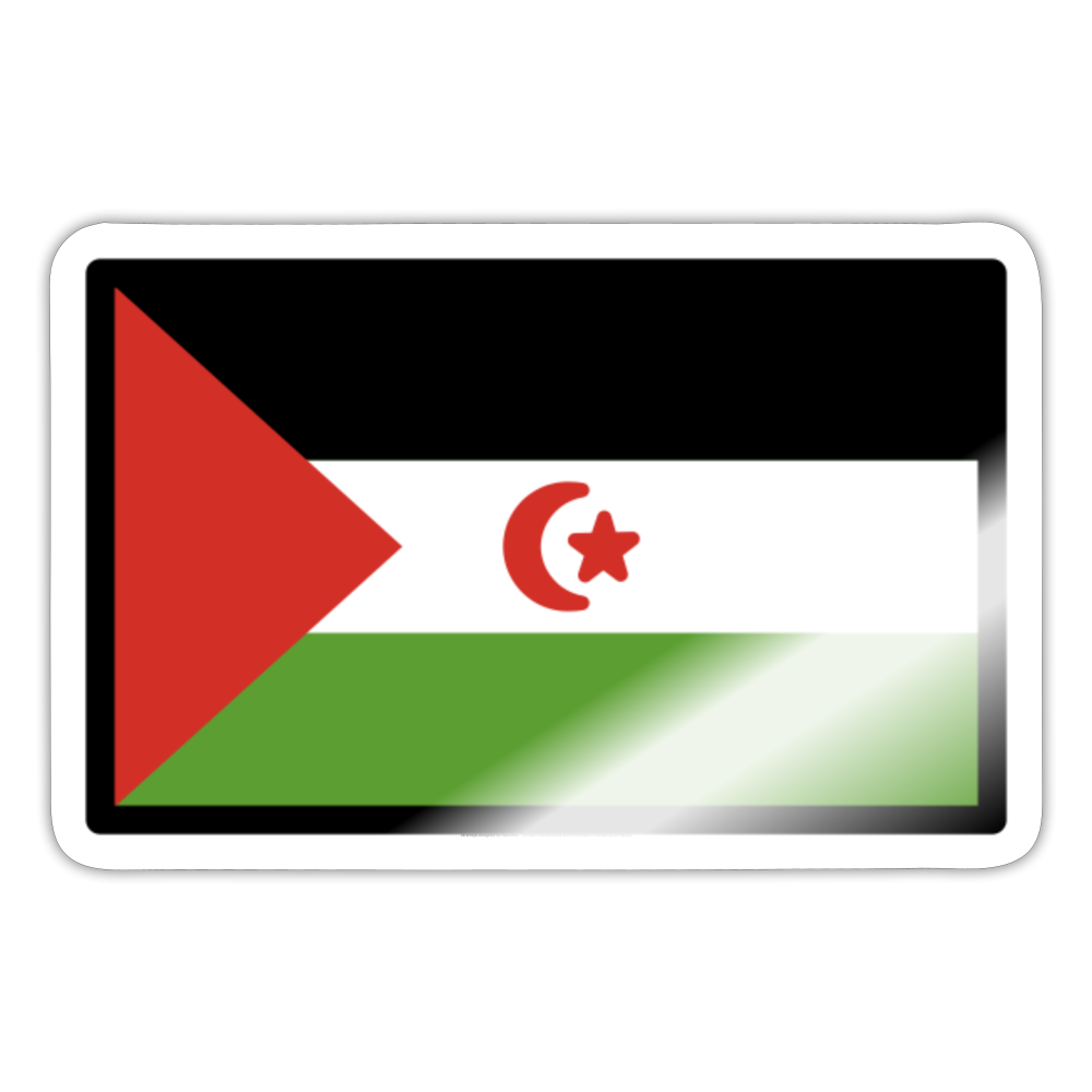 Flag: Western Sahara Moji Sticker - Emoji.Express - white glossy