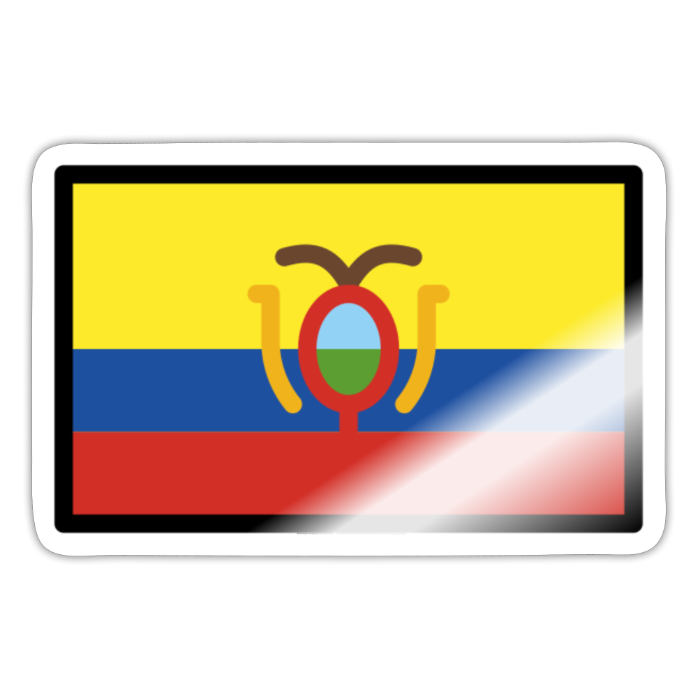 Flag: Ecuador Moji Sticker - Emoji.Express - white glossy
