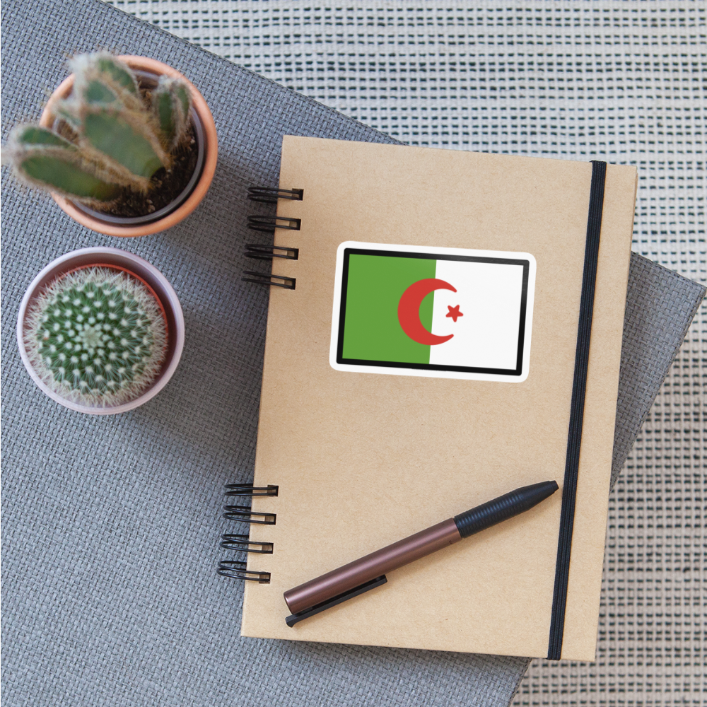 Flag: Algeria Moji Sticker - Emoji.Express - white glossy