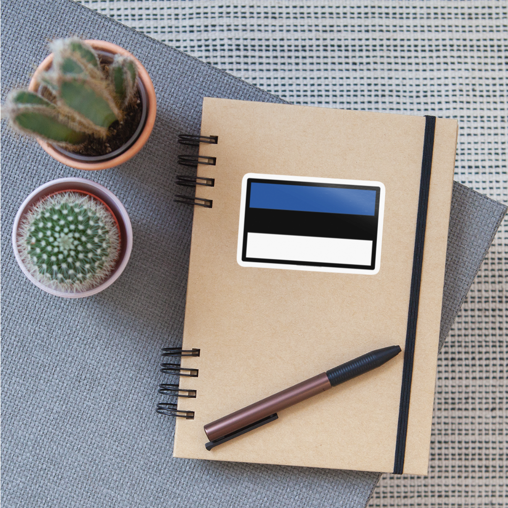 Flag: Estonia Moji Sticker - Emoji.Express - white glossy