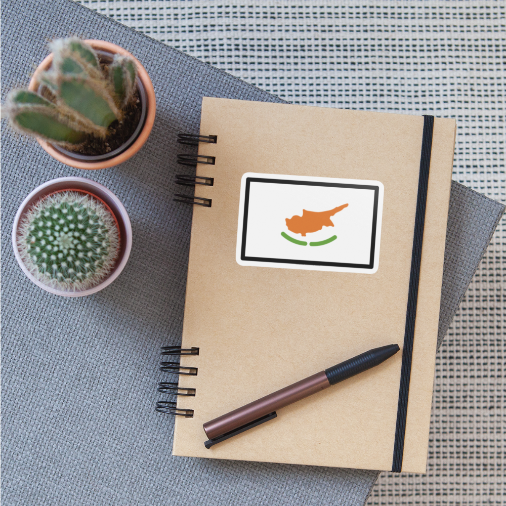 Flag: Cyprus Moji Sticker - Emoji.Express - white matte