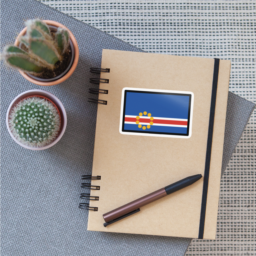 Flag: Cape Verde Moji Sticker - Emoji.Express - white glossy