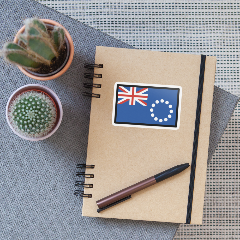 Flag: Cook Islands Moji Sticker - Emoji.Express - white matte