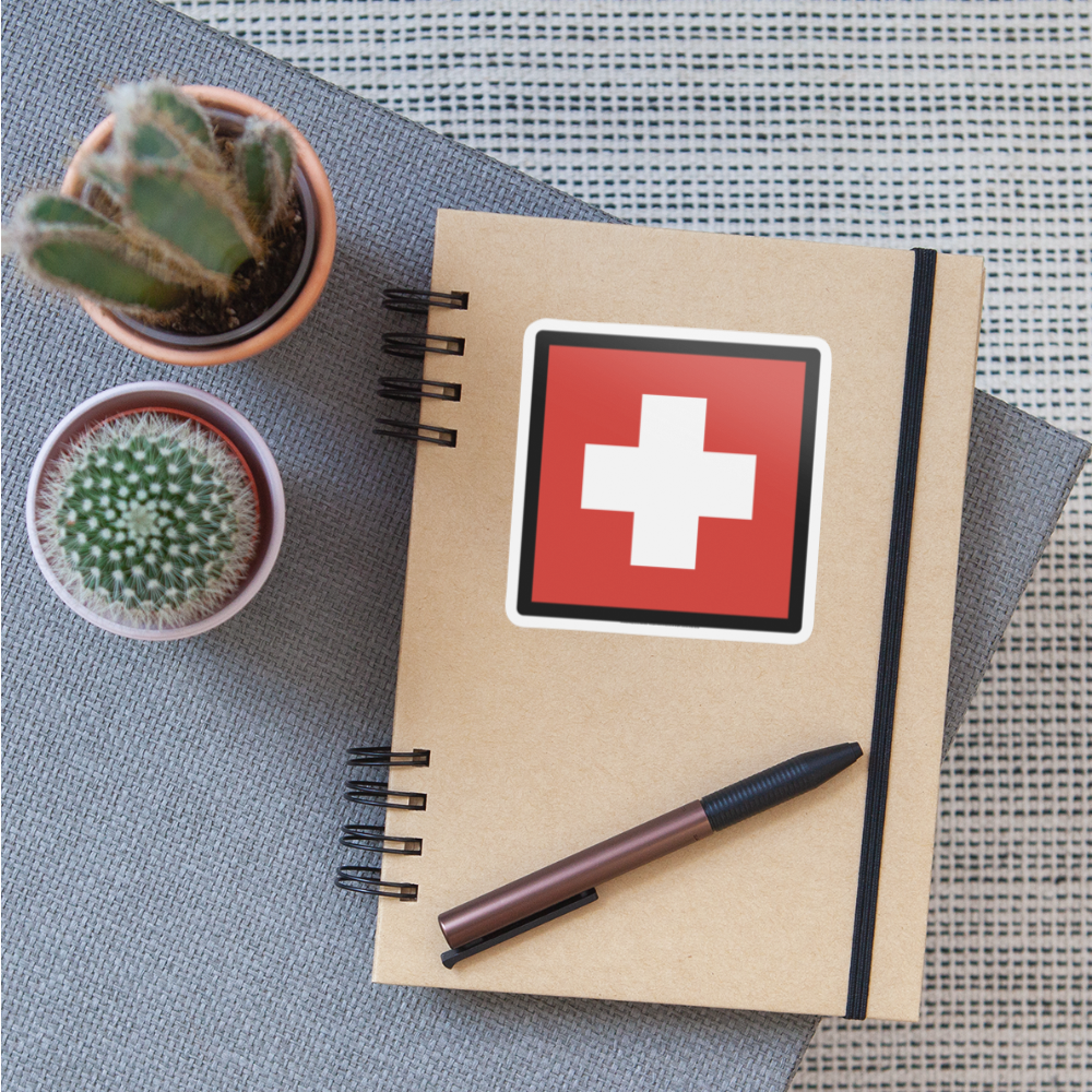 Flag: Switzerland Moji Sticker - Emoji.Express - white matte